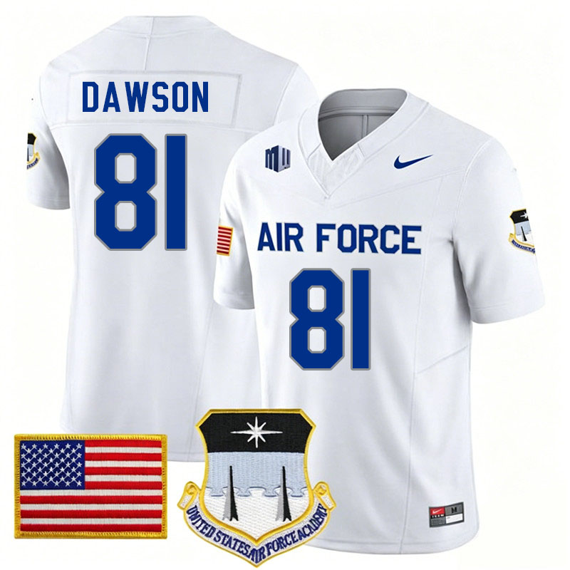 Air Force Falcons #81 Jonah Dawson College Football Jerseys,Uniforms-White